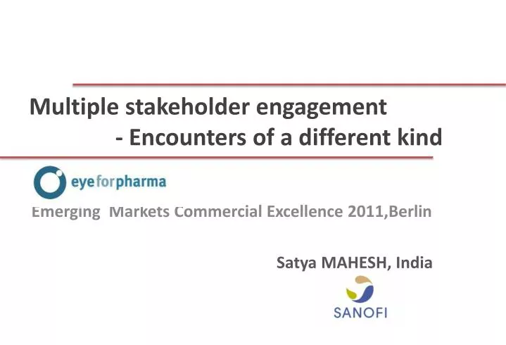 multiple stakeholder engagement encounters of a different kind
