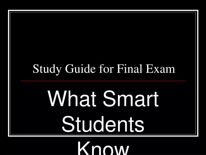 study guide for final exam