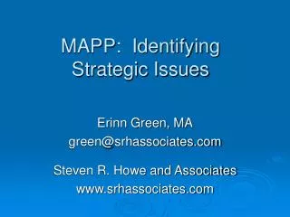 MAPP: Identifying Strategic Issues