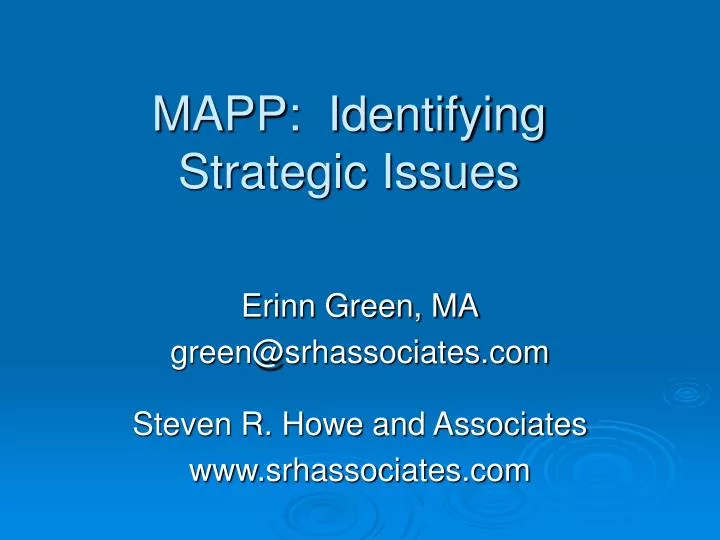 mapp identifying strategic issues