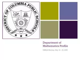 Department of Mathematics Profile