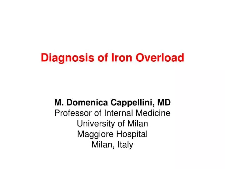 diagnosis of iron overload