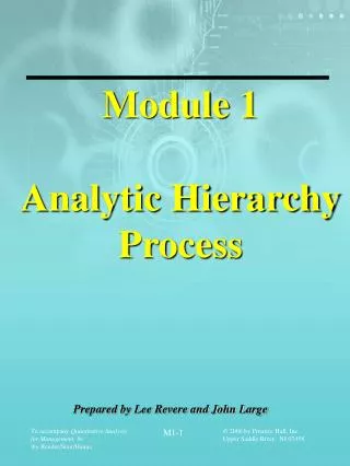 Module 1 Analytic Hierarchy Process