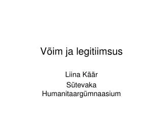 v im ja legitiimsus