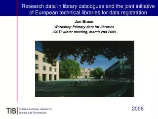 Research data in library catalogues and the joint initiative of European technical libraries for data registration