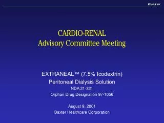 CARDIO-RENAL Advisory Committee Meeting