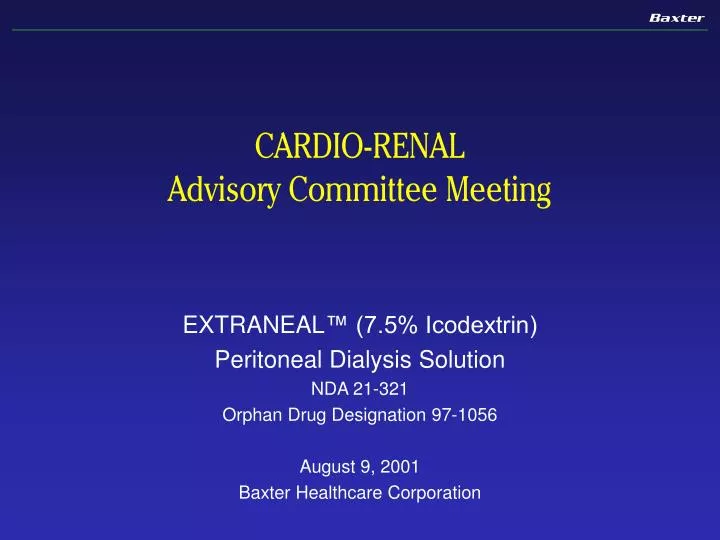 cardio renal advisory committee meeting