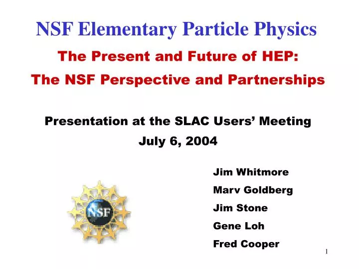 nsf elementary particle physics