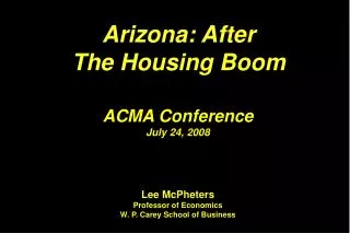 Arizona: After The Housing Boom