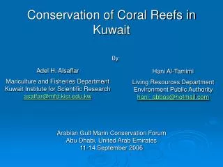 Conservation of Coral Reefs in Kuwait