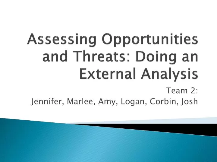 assessing opportunities and threats doing an external analysis