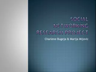 Social Networking Research Project