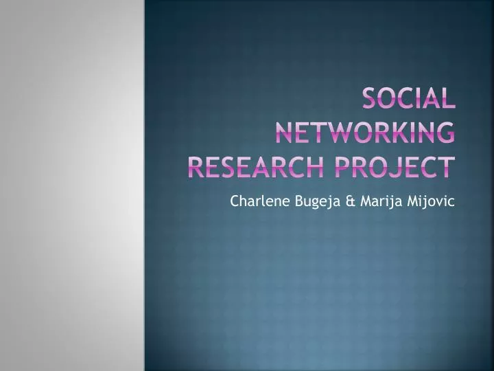 social networking research project