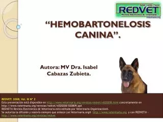 “HEMOBARTONELOSIS CANINA”.