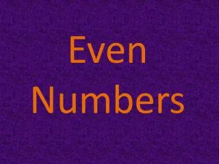 Even Numbers