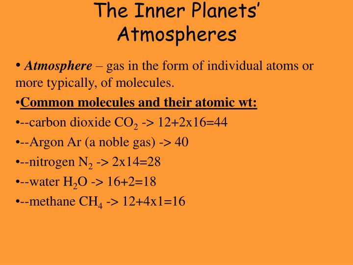 the inner planets atmospheres