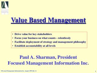 Value Based Management