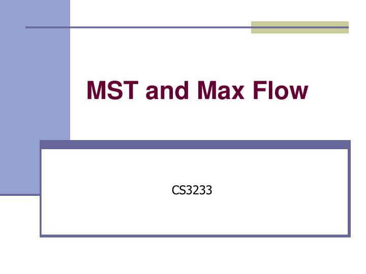 mst and max flow