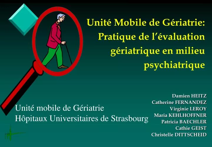 unit mobile de g riatrie pratique de l valuation g riatrique en milieu psychiatrique