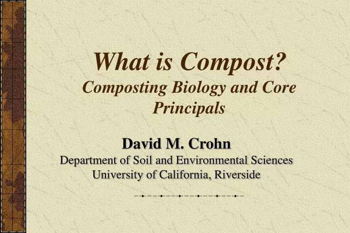 what is compost composting biology and core principals