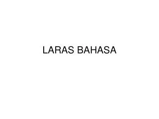 LARAS BAHASA