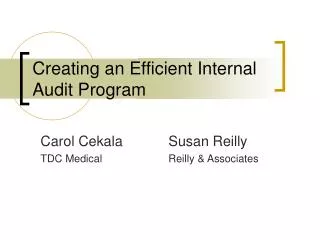 Creating an Efficient Internal Audit Program