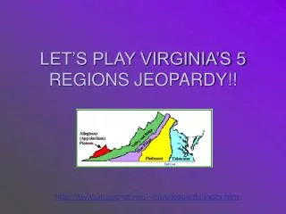 LET’S PLAY VIRGINIA’S 5 REGIONS JEOPARDY!!