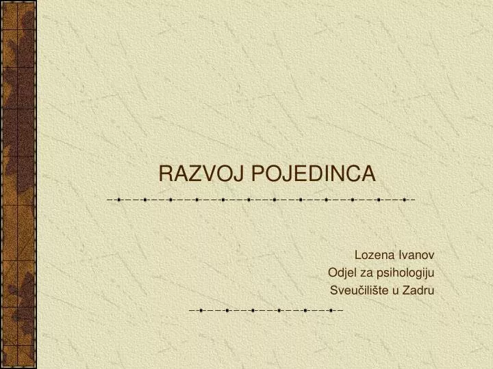 razvoj pojedinca