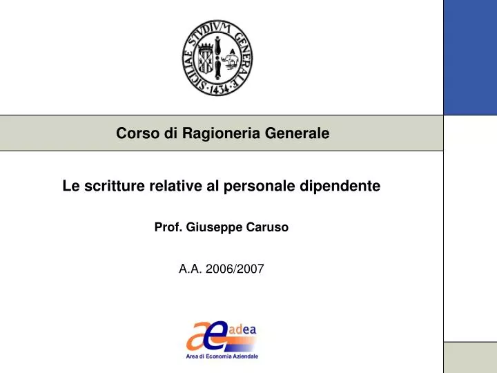 le scritture relative al personale dipendente prof giuseppe caruso a a 2006 2007