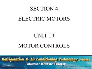 SECTION 4 ELECTRIC MOTORS UNIT 19 MOTOR CONTROLS