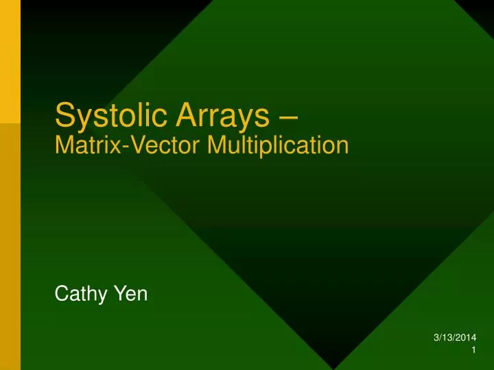 systolic arrays matrix vector multiplication