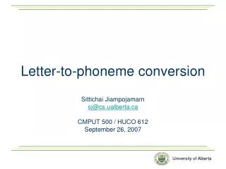 Letter-to-phoneme conversion