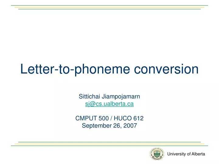 letter to phoneme conversion