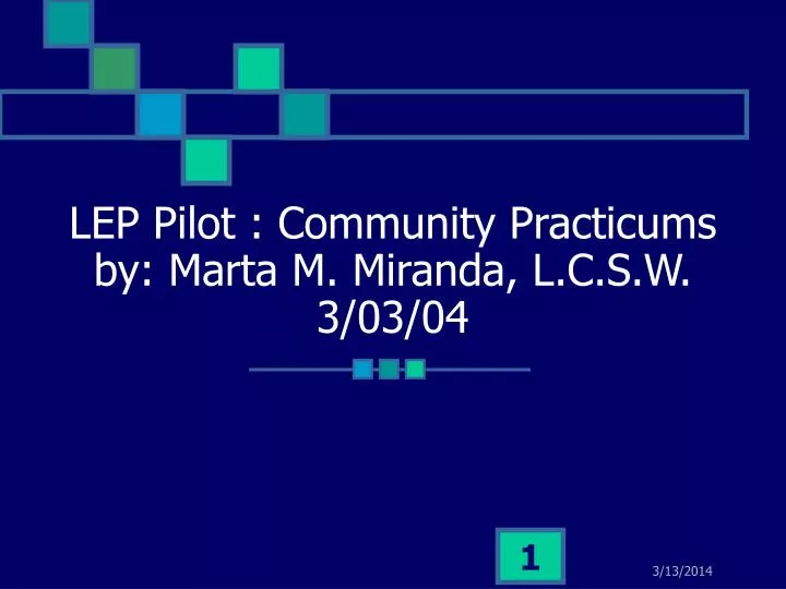 lep pilot community practicums by marta m miranda l c s w 3 03 04