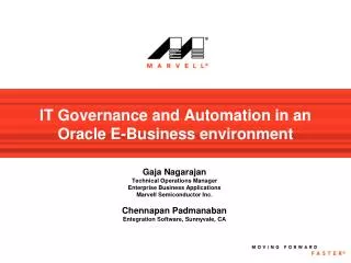 IT Governance and Automation in an Oracle E-Business environment