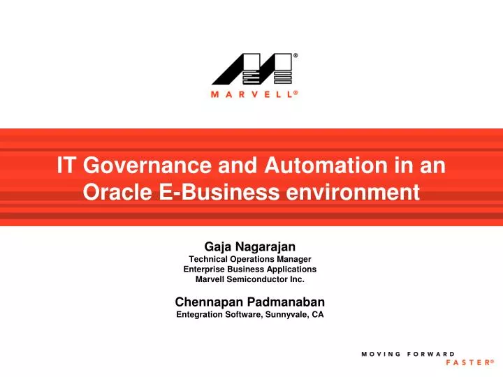 it governance and automation in an oracle e business environment