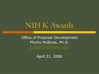 NIH K Awards