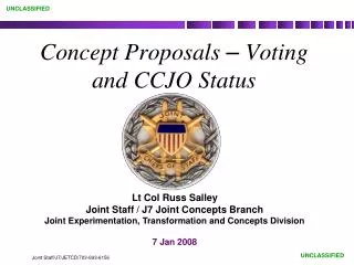 Concept Proposals – Voting and CCJO Status