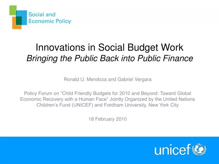 innovations in social budget work bringing the public back into public finance
