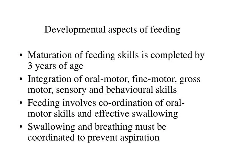 developmental aspects of feeding