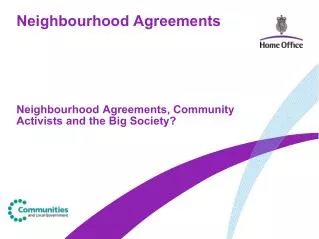 Neighbourhood Agreements
