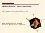 Introduction to Matlab - slide 1