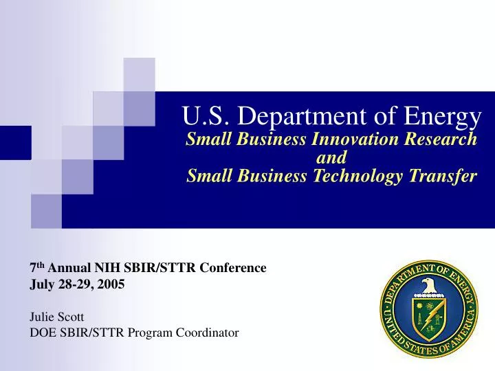 u s department of energy small business innovation research and small business technology transfer