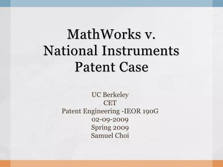 mathworks v national instruments patent case