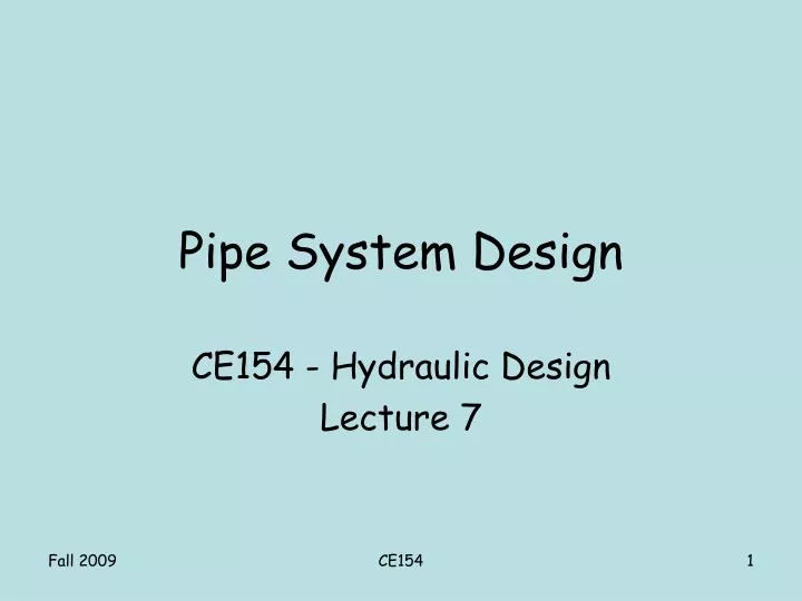 pipe system design