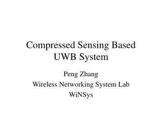 Compressed Sensing Based UWB System