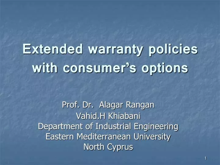 extended warranty policies with consumer s options