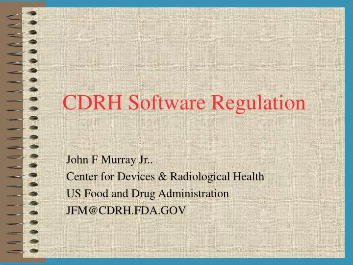 cdrh software regulation