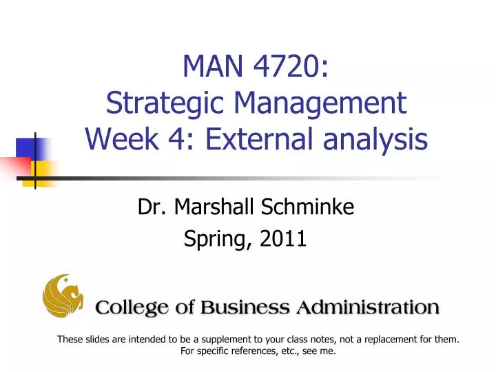 man 4720 strategic management week 4 external analysis