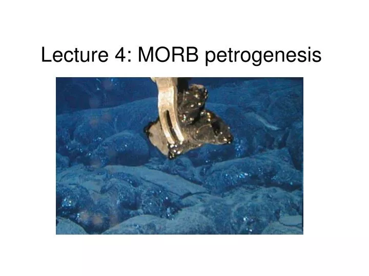 lecture 4 morb petrogenesis